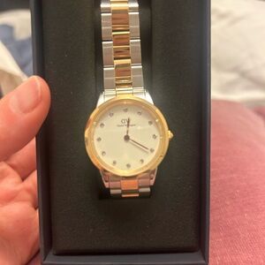 Daniel Wellington Link Lumine Watch, Two-Tone Link Bracelet, Rose Gold/Silver